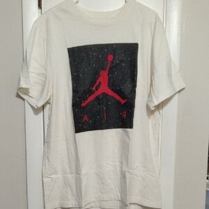 Jordan White Tee with Red Logo